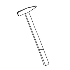 hammer contour vector illustration isolated