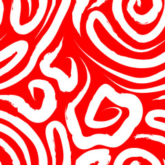 hand drawing pattern red white