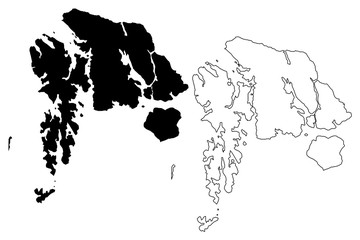 Petersburg Borough, Alaska (Boroughs and census areas in Alaska, United States of America,USA, U.S., US) map vector illustration, scribble sketch Petersburg map