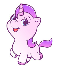 Fototapeta premium Cute walking unicorn