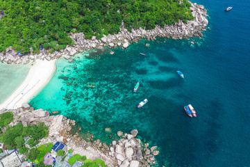 Amazing in natural rocks on the beach, Beautiful turquoise blue ocean tropical seascape island, Koh...