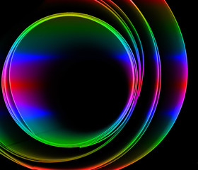 Mixed colors on a black background. Abstraction.