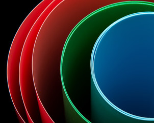 Mixed colors on a black background. Abstraction.