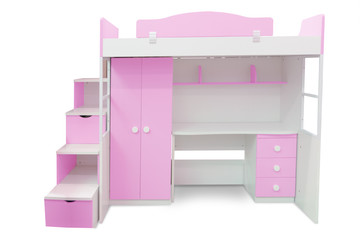 bedroom furniture for girls roses, bunk, isolate