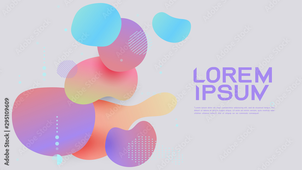 Poster abstract modern geometric background. fluid shapes composition, banner for replace text. vector illu