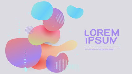 Abstract modern geometric background. Fluid shapes composition, banner for replace text. Vector illustration