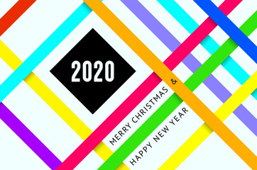 Happy new year 2020 text design, for you annual report, calendar, party flyer, invitation card, banner