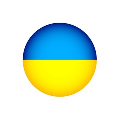 Ukrainian national flag button, symbol of Ukraine, vector EPS 10