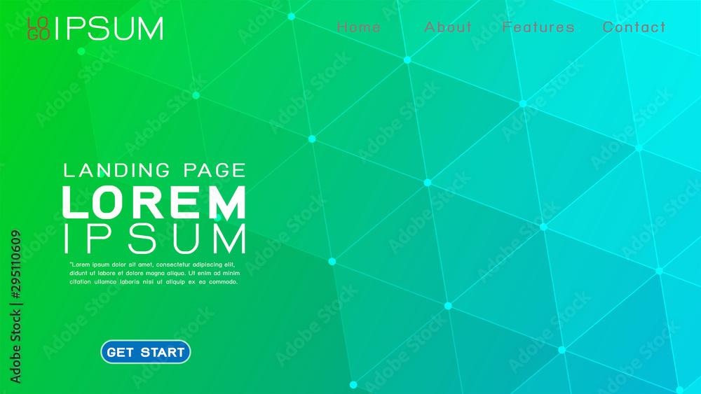 Poster landing page template with abstract colorful gradient geometric and modern overlapping background. v