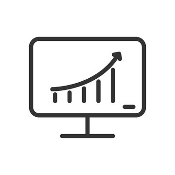 monitor screen showing rising graph clip art preview