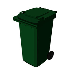 green waste container on wheels realistic vector illustration isolated