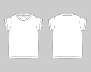 Technical sketch children's t shirt on gray background.