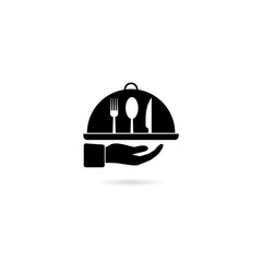 Tray of Food Icon Logo Template Illustration Design