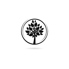 Obraz premium Tree with leaves logo isolated on white background