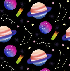 Cute seamless pattern. Cosmic pattern