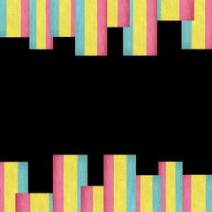 colorful background.Pink,yellow and blue on Black color.Striped color on black