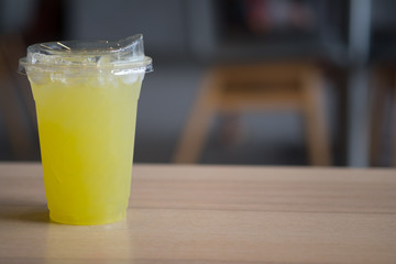 Fresh squeezed sugar cane juice in glass