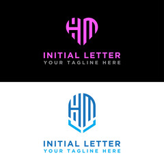 Modern Logo Set HM logo design, which inspires all companies. -Vectors