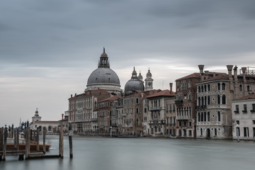 Fototapeta na wymiar Basilica di Santa Maria della Salute from Grand Canal, Venice, Italy,