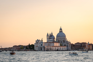 Fototapeta na wymiar Basilica di Santa Maria della Salute from Grand Canal, Venice, Italy,