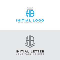 Modern Logo Set HB logo design, which inspires all companies. -Vectors