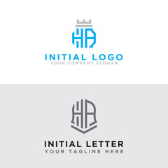 Modern Logo Set of HA logo design, which inspires all companies. -Vectors