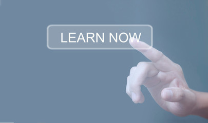 Hands touching button screen interface global connection customer networking