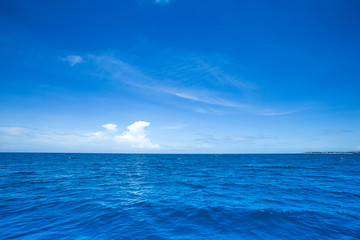 Beautiful sky and blue sea . tropical beach