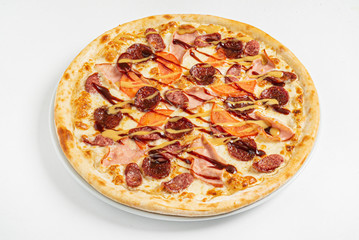 tasty pizza on the white background