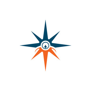 Compass icon logo design vector illustration template