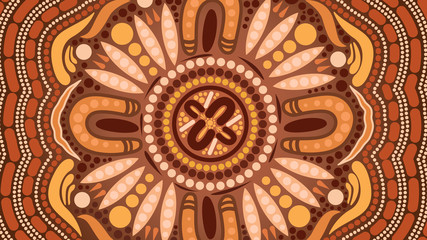 Illustration based on aboriginal style of background.