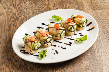Grilled Zucchini Ricotta Rolls With Cream Cheese