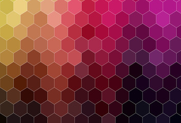 Dark Pink, Yellow vector pattern with colorful hexagons.