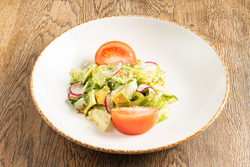 fresh salad with tomato and radish