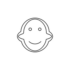 Cartoon head icon. User profile face symbol