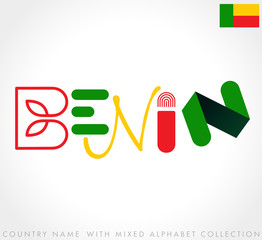 Country name with mixed alphabets isolated on white background : Vector Illustration