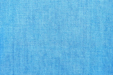 Closeup of cotton mixed with polyester fabric in bright blue and turquoise tone for textile texture...