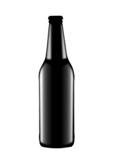 black bottle with beer