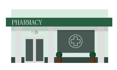 pharmacy building vector illustration on white background