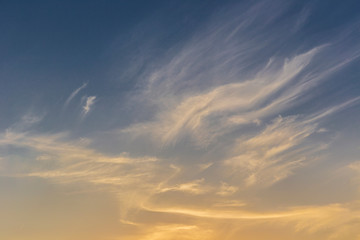 Beautiful air clouds at sunset