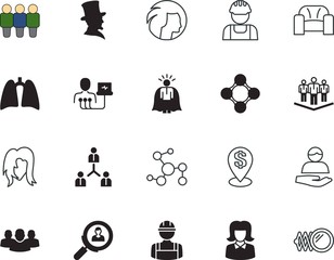 Fototapeta premium people vector icon set such as: brotherhood, nature, cooperation, doctor, client, table, decoration, shoulder, talent, brave, one, lounge, small, hands, seating, corporate, hero, empty, join, mark