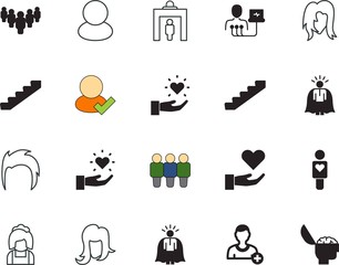 people vector icon set such as: communication, inspection, nurse, shampoo, brain, admin, happy, login, household, xray, users, patient, education, test, clinical, beard, hug, housework, new, adult