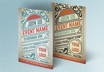 Event Poster Layout with Ornamental Elements 