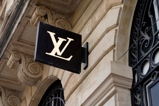 Louis Vuitton Symbols Leather Background – Stock Editorial Photo