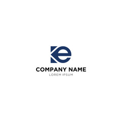 Logo design  Inspiration for companies from the initial letters logo KE icon