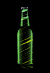 green bottle with beer