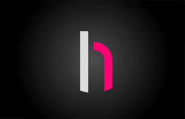 Obraz premium white pink alphabet letter h logo icon design