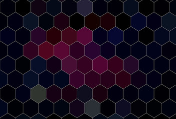 Dark Pink, Red vector template in hexagonal style.