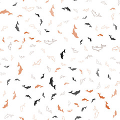 Light Orange vector seamless backdrop with ocean dolphins. Natural illustration with sea dolphins. Pattern for marine leaflets.