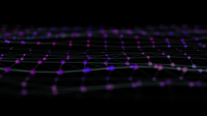 Led light elements connected in purple colour garland.